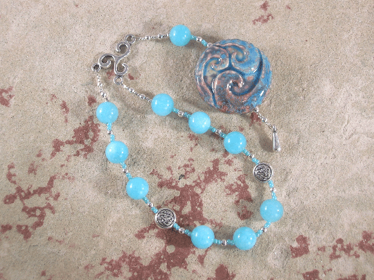Manannan Pocket Prayer Beads in Aquamarine